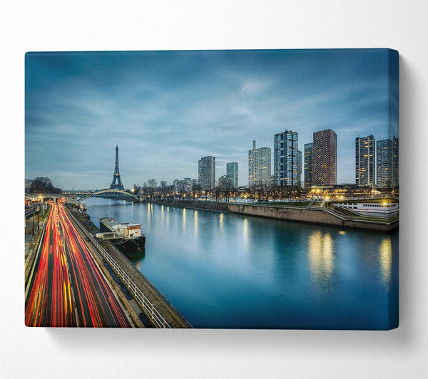  A Canvas Print of Eiffel Tower Over The River Seine 1 Canvas Wall Art