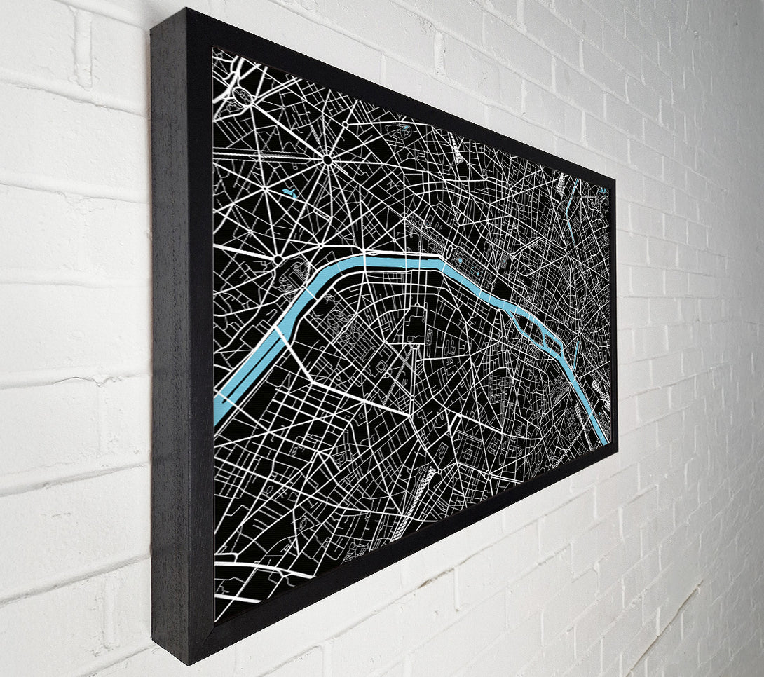  A Canvas Print of Map Of The City 6 Paris Canvas Wall Art
