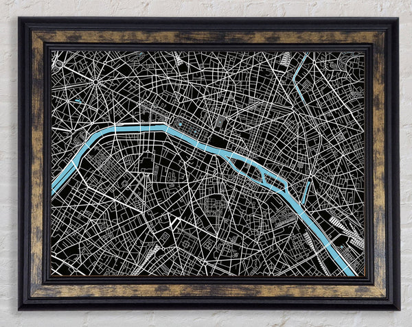 Map Of The City 6 Paris Framed Print