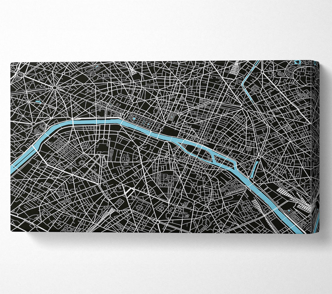  A Canvas Print of Map Of The City 6 Paris Canvas Wall Art