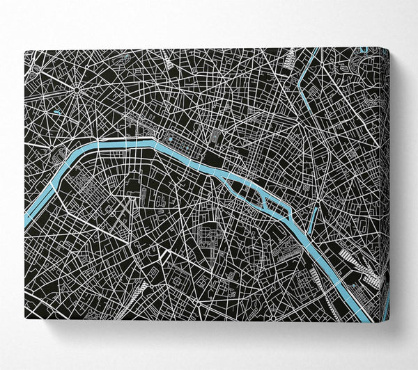 A Canvas Print of Map Of The City 6 Paris Canvas Wall Art