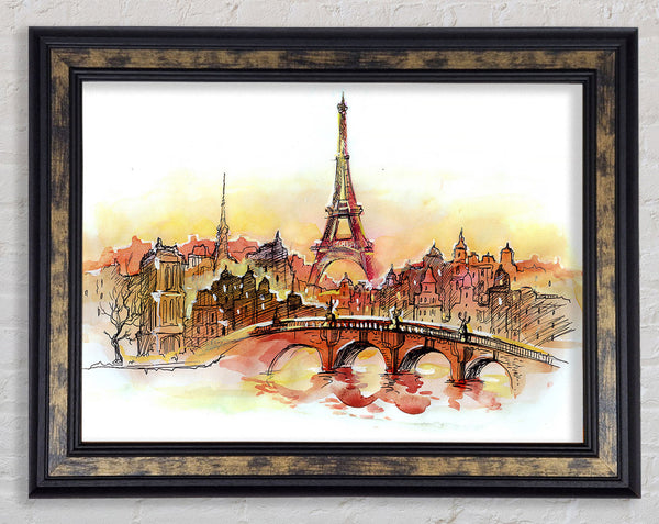 Eiffel Tower Over The City 2 Framed Print