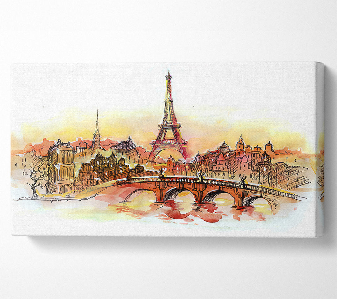  A Canvas Print of Eiffel Tower Over The City 2 Canvas Wall Art