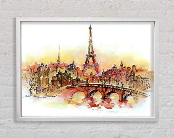Eiffel Tower Over The City 2 Framed Print