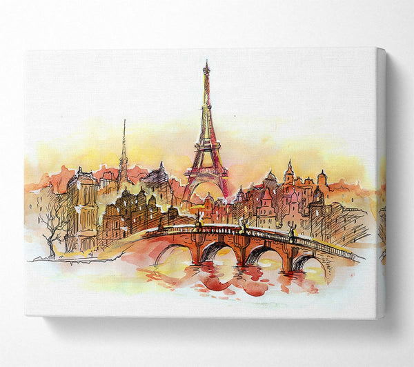  A Canvas Print of Eiffel Tower Over The City 2 Canvas Wall Art