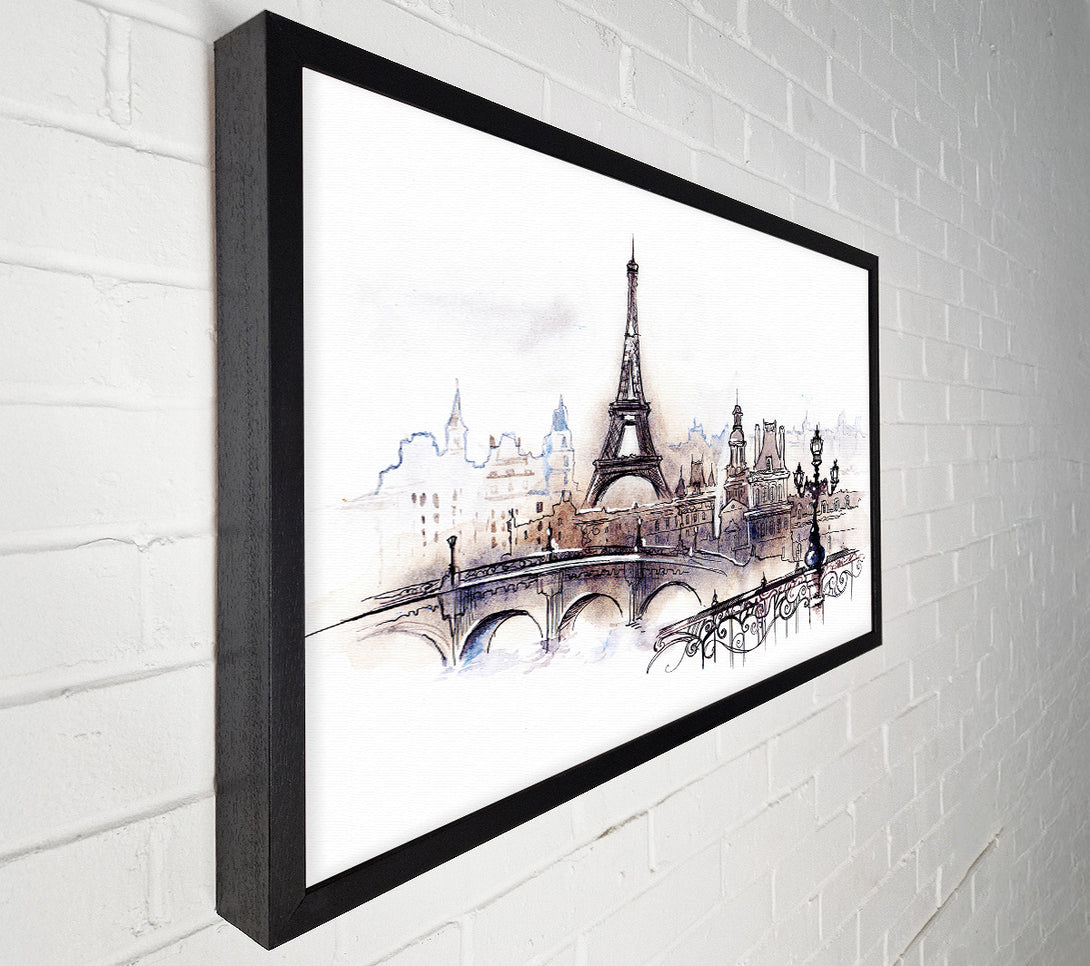  A Canvas Print of Eiffel Tower Over The City 4 Canvas Art