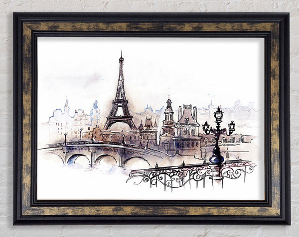 Eiffel Tower Over The City 4 Framed Print