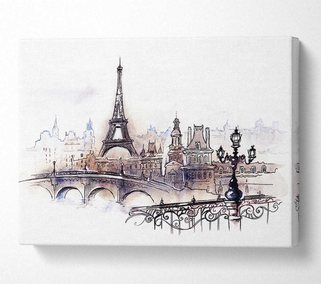  A Canvas Print of Eiffel Tower Over The City 4 Canvas Art