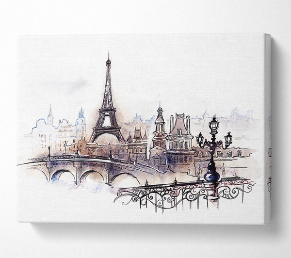  A Canvas Print of Eiffel Tower Over The City 4 Canvas Art