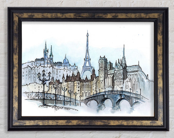 Eiffel Tower Over The City 3 Framed Print