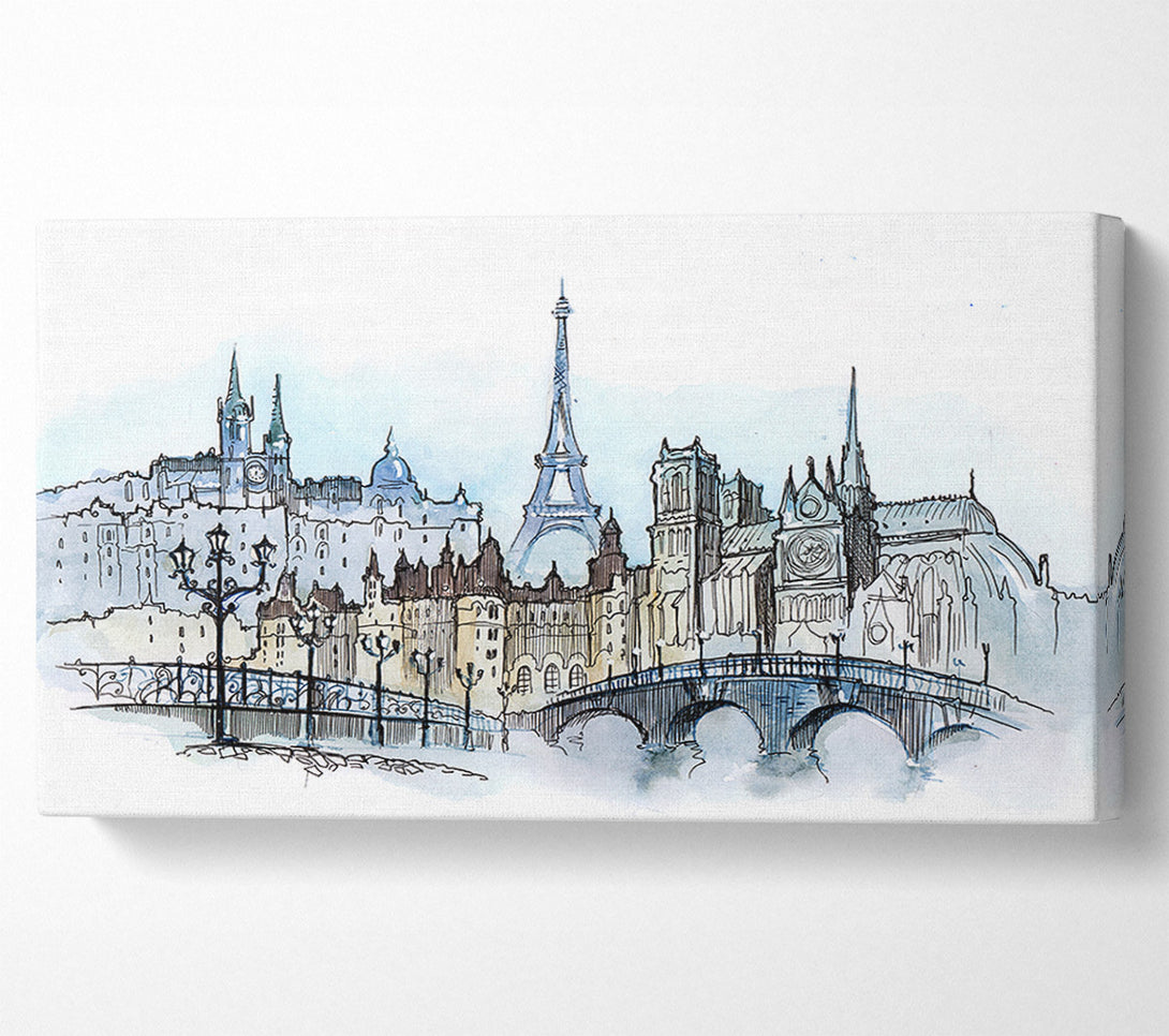  A Canvas Print of Eiffel Tower Over The City 3 Canvas Wall Art