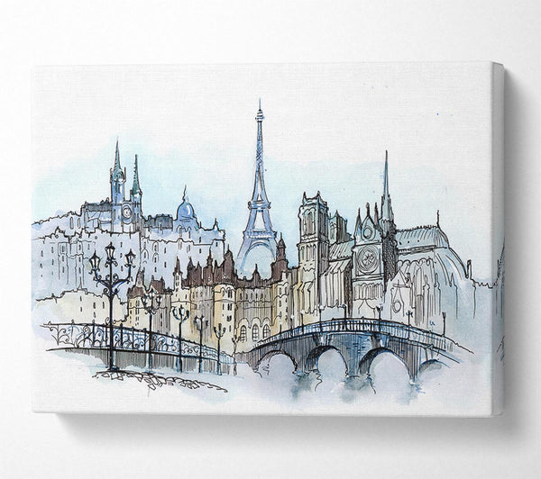  A Canvas Print of Eiffel Tower Over The City 3 Canvas Wall Art