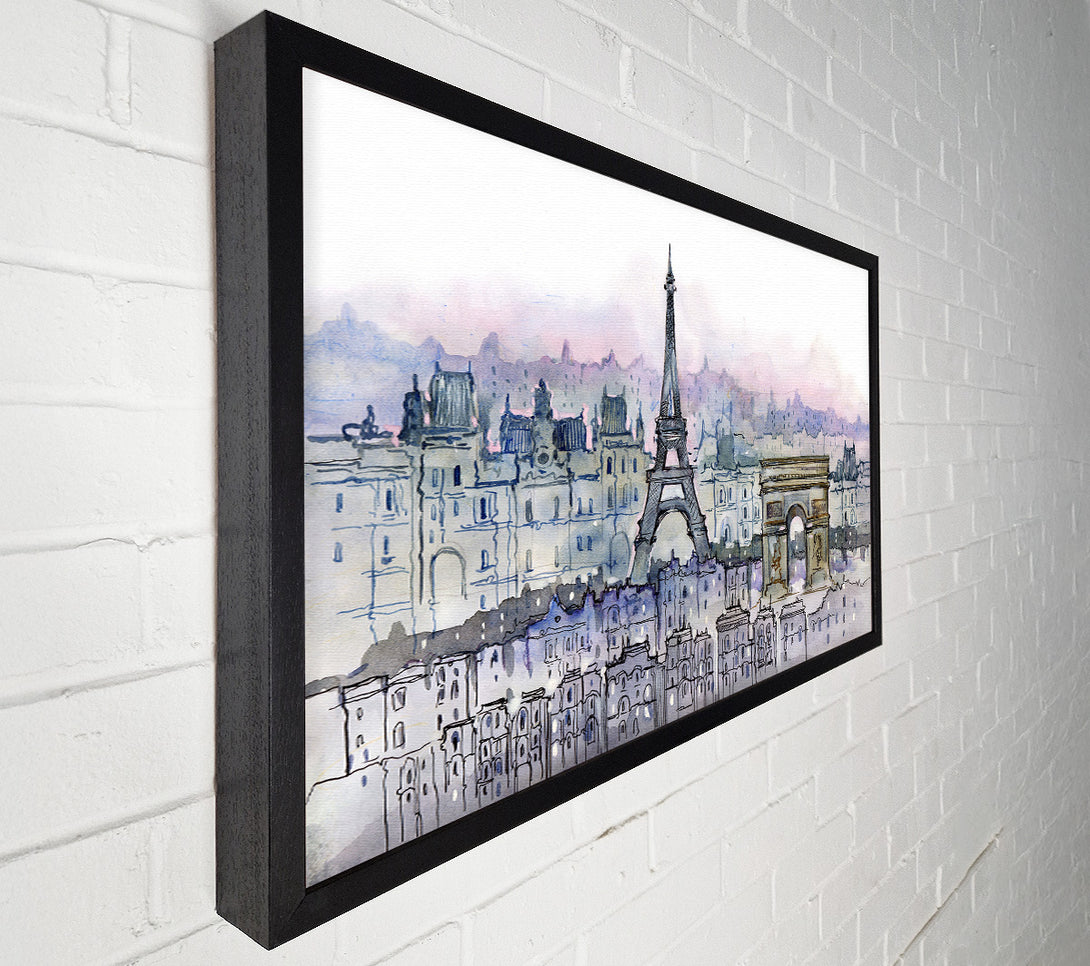  A Canvas Print of Eiffel Tower Over The City 6 Canvas Art