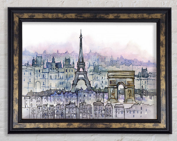 Eiffel Tower Over The City 6 Framed Print