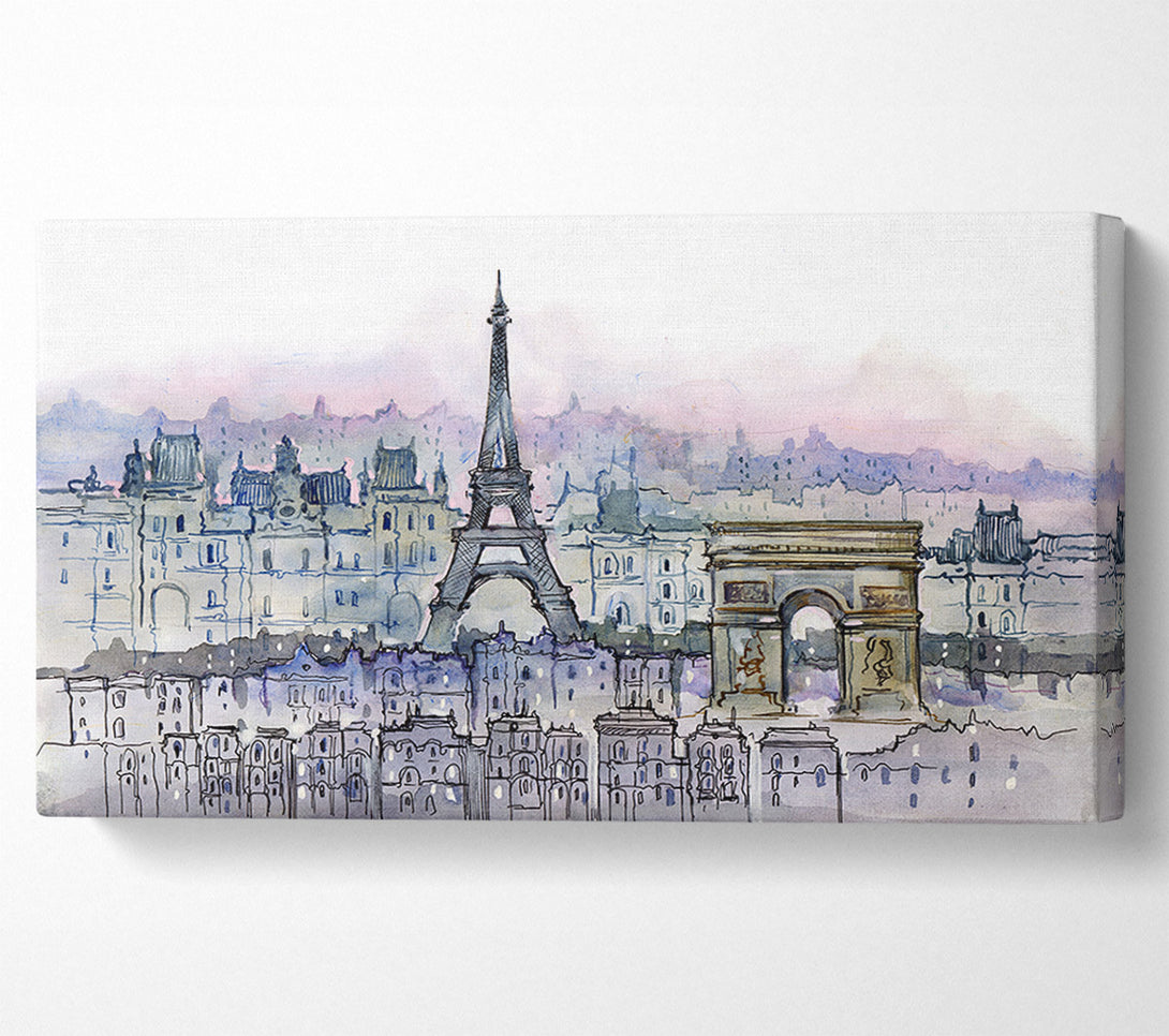  A Canvas Print of Eiffel Tower Over The City 6 Canvas Art