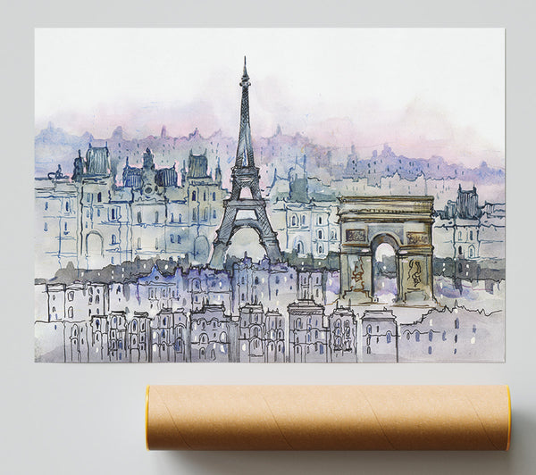 Eiffel Tower Over The City 6 Print