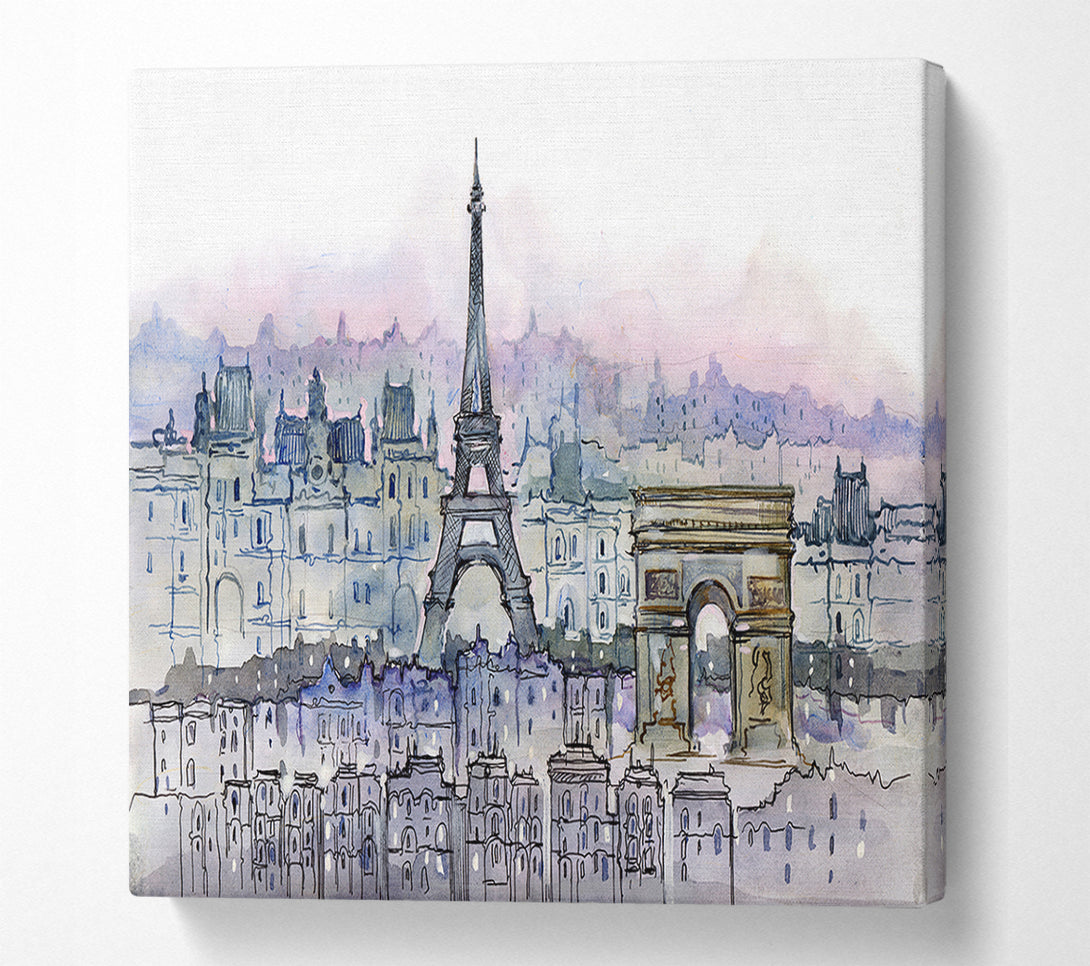  A Canvas Print of Eiffel Tower Over The City 6 Canvas Art
