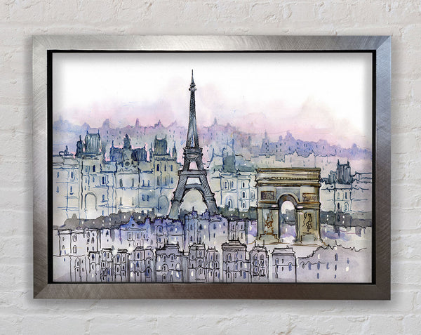 Eiffel Tower Over The City 6 Framed Print