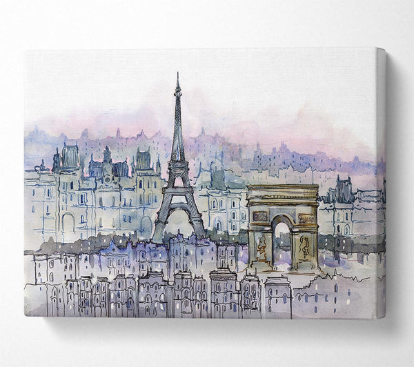  A Canvas Print of Eiffel Tower Over The City 6 Canvas Art