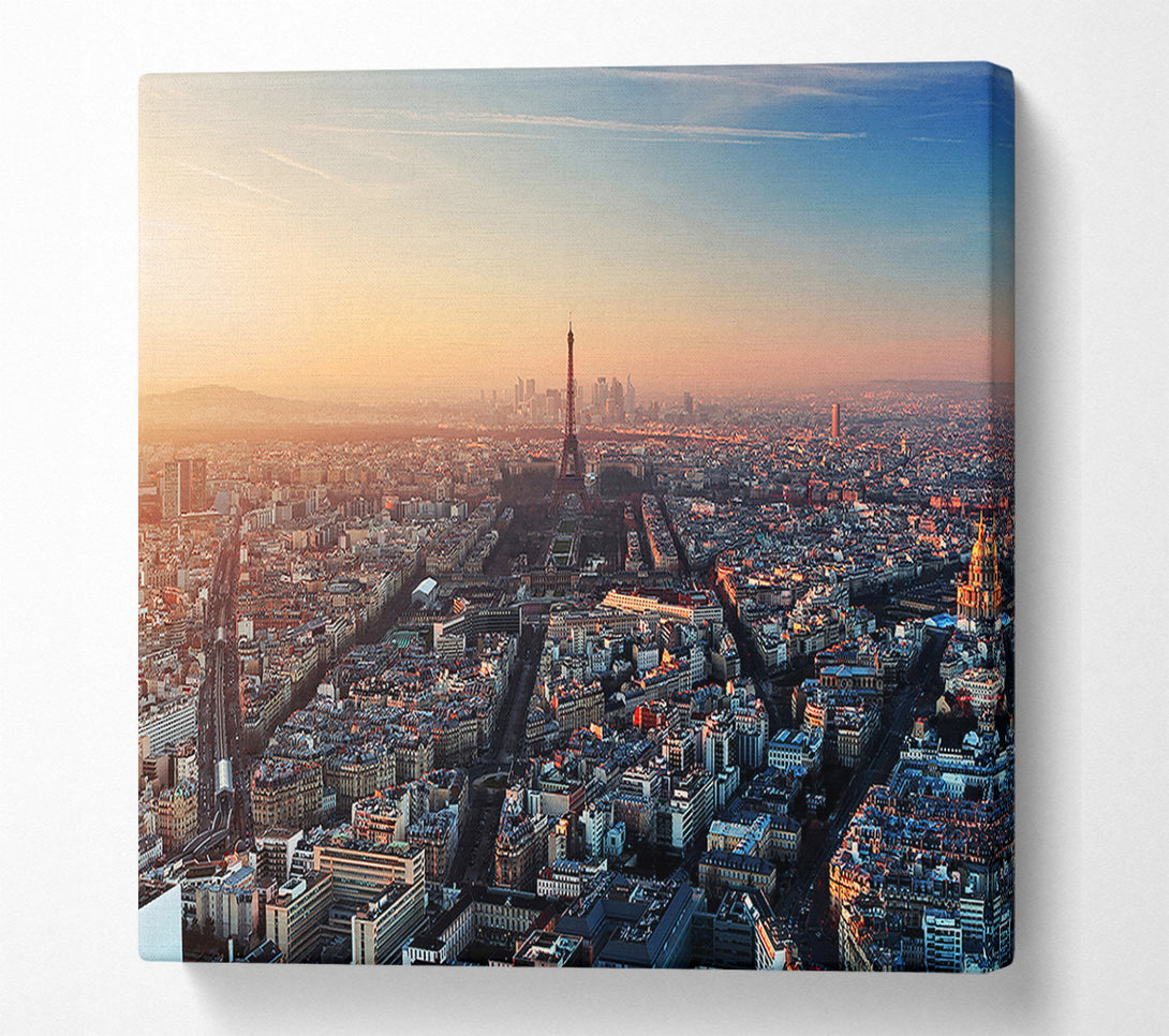  A Canvas Print of Eiffel Tower Over The City 5 Canvas Wall Art