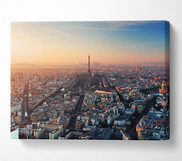  A Canvas Print of Eiffel Tower Over The City 5 Canvas Wall Art