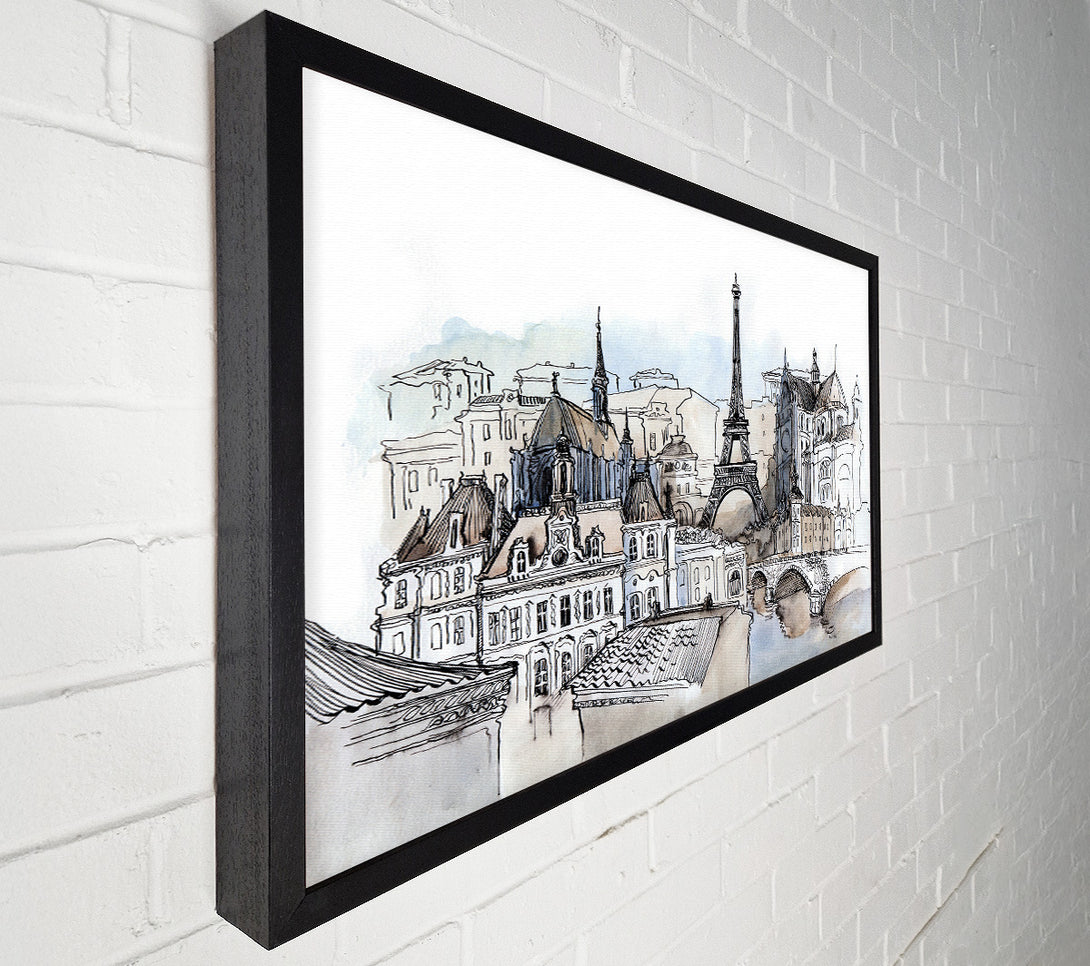 A Canvas Print of Eiffel Tower Over The Ciity 8 Canvas Print