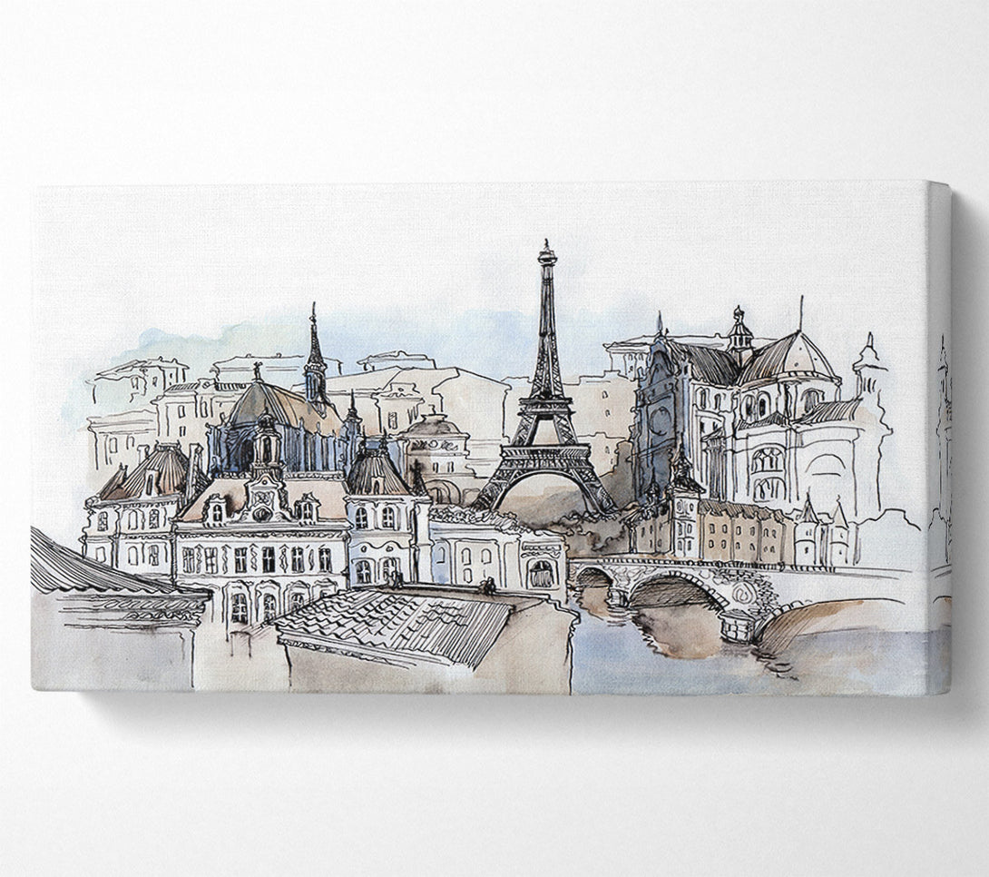  A Canvas Print of Eiffel Tower Over The Ciity 8 Canvas Print