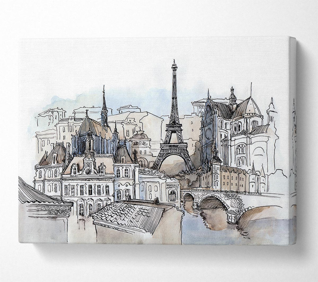  A Canvas Print of Eiffel Tower Over The Ciity 8 Canvas Print