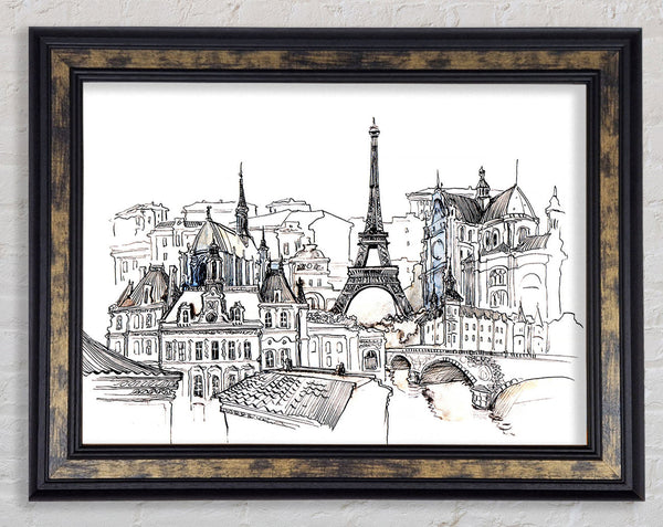 Eiffel Tower Over The City 7 Framed Print