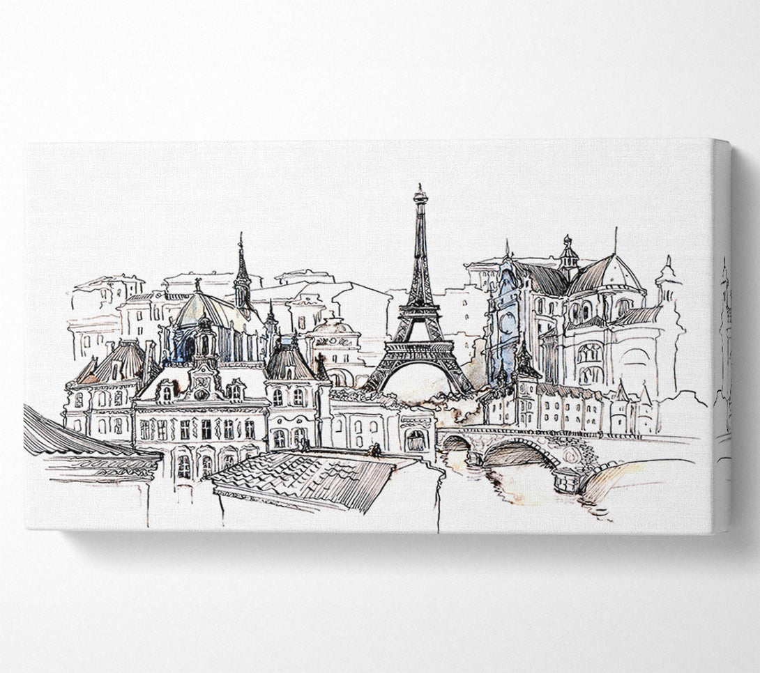  A Canvas Print of Eiffel Tower Over The City 7 Canvas Wall Art