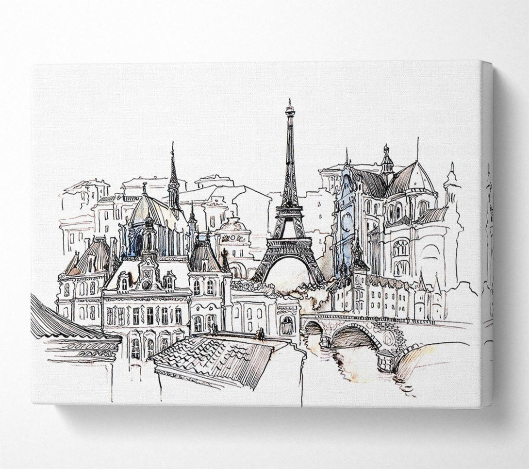  A Canvas Print of Eiffel Tower Over The City 7 Canvas Wall Art