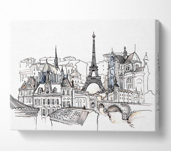  A Canvas Print of Eiffel Tower Over The City 7 Canvas Wall Art
