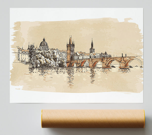 Charles Bridge Watercolour Giclee Print