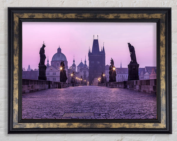 Charles Bridge At Dusk Framed Print