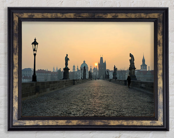 Charles Bridge Sunset Framed Print