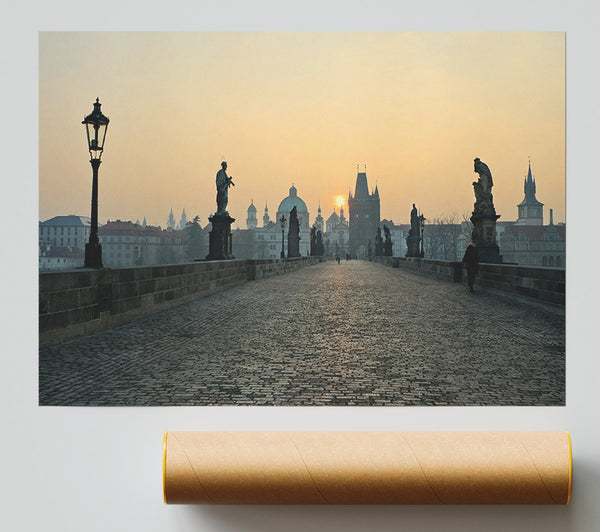 Charles Bridge Sunset Poster
