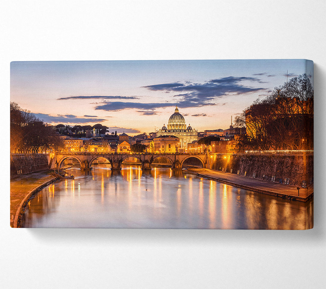  A Canvas Print of Charles Bridge Beautiful Golden Canvas Print