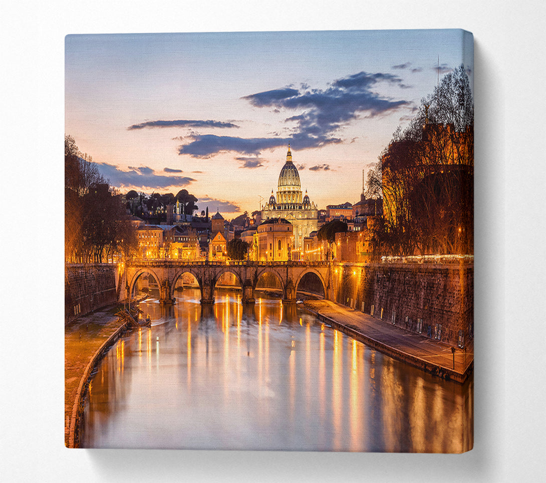  A Canvas Print of Charles Bridge Beautiful Golden Canvas Print