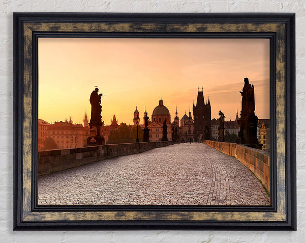 Charles Bridge Morning Glow Framed Print
