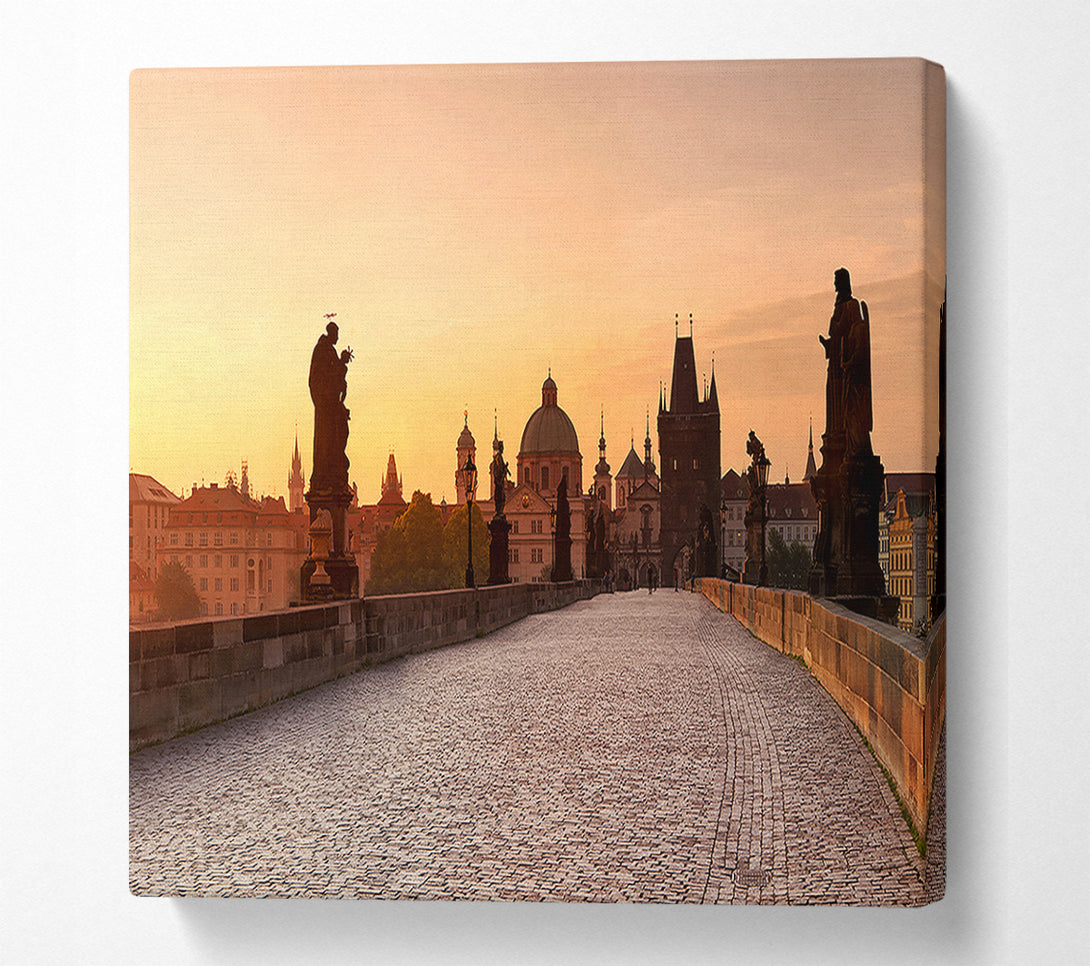  A Canvas Print of Charles Bridge Morning Glow Canvas Art