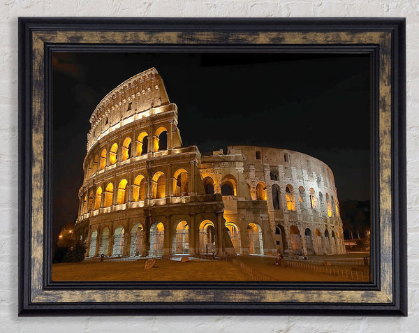 Colosseum Night Glow Framed Print