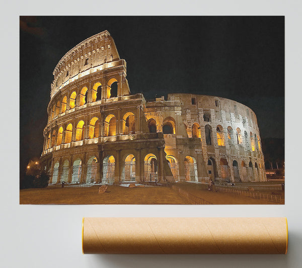 Colosseum Night Glow Poster