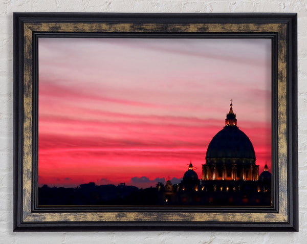 St Peters Basilica Pink Framed Print