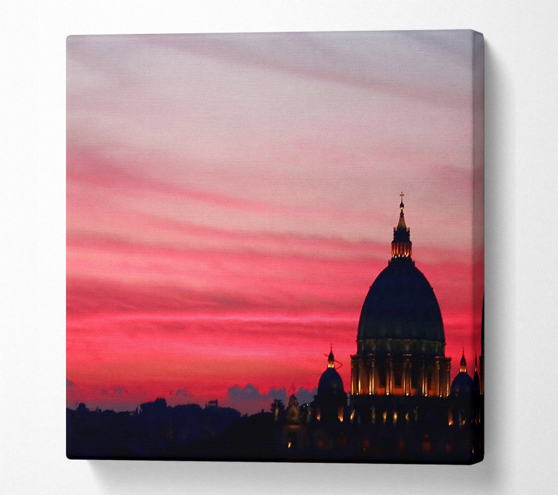  A Canvas Print of St Peters Basilica Pink Canvas Wall Art