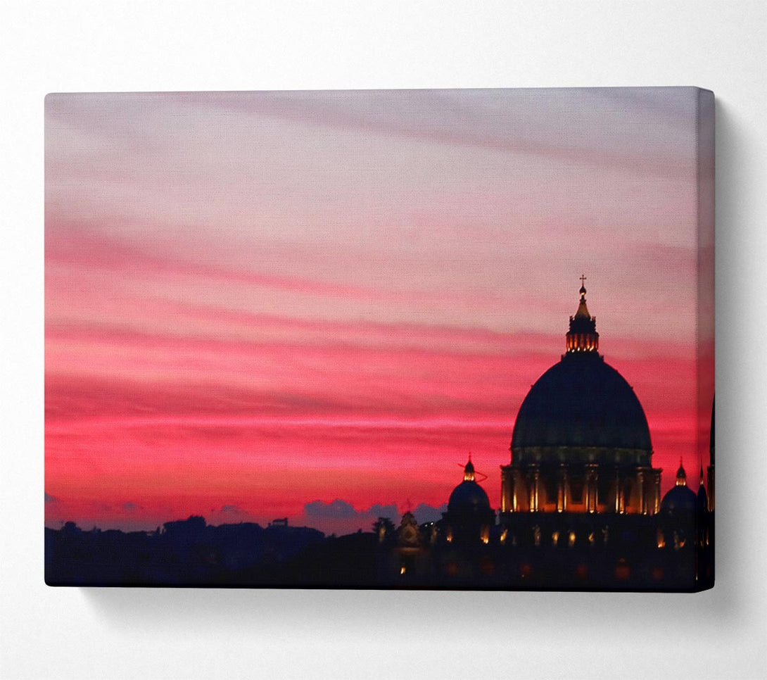  A Canvas Print of St Peters Basilica Pink Canvas Wall Art