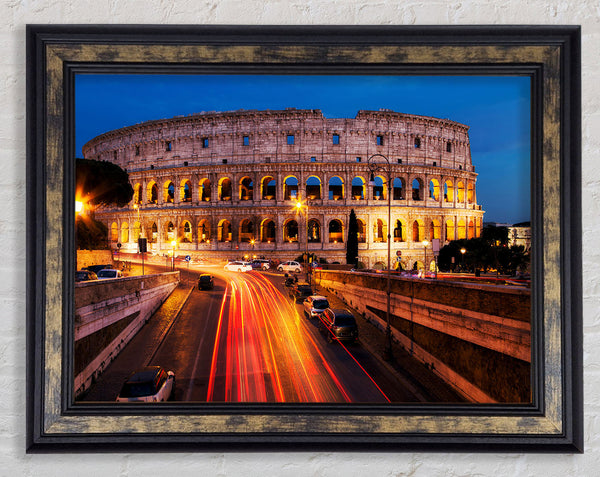 Colosseum Night Speed Framed Print