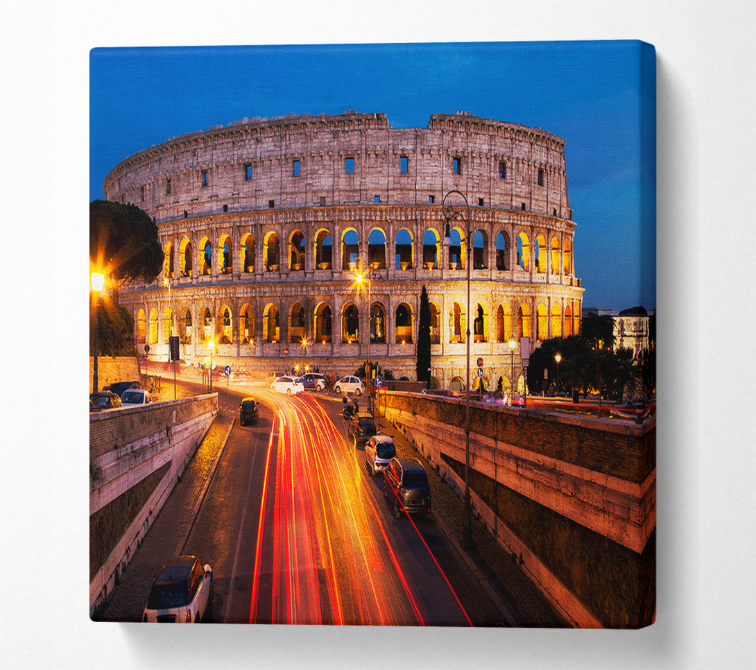  A Canvas Print of Colosseum Night Speed Canvas Art