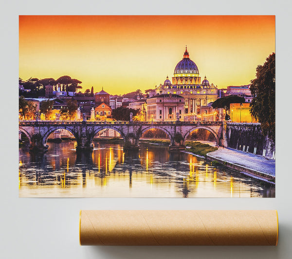 Over The Water To The Ancient City Poster