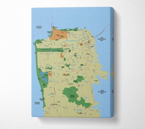  A Canvas Print of Map Of The City 1 Canvas Art