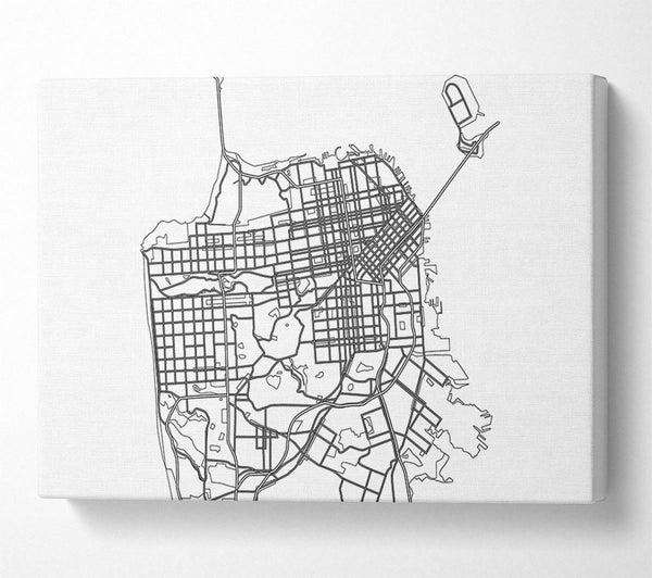  A Canvas Print of Map Of The City 2 Canvas Wall Art